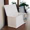 Household Essentials Small White Wicker Basket with Lid